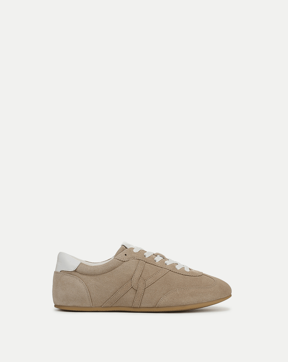 s*s様 Varde77 / NUBUCK LEATHER EMBROIDERE Riviera Suede Sneaker in Sand/Lily | Veronica Beard
