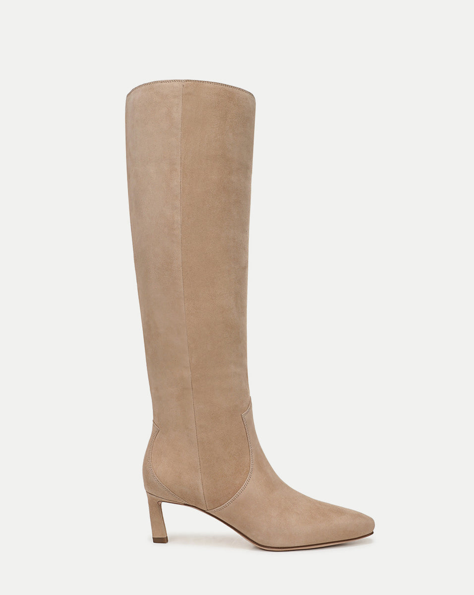 Kinna Tall Boot in Beige Suede | Veronica Beard
