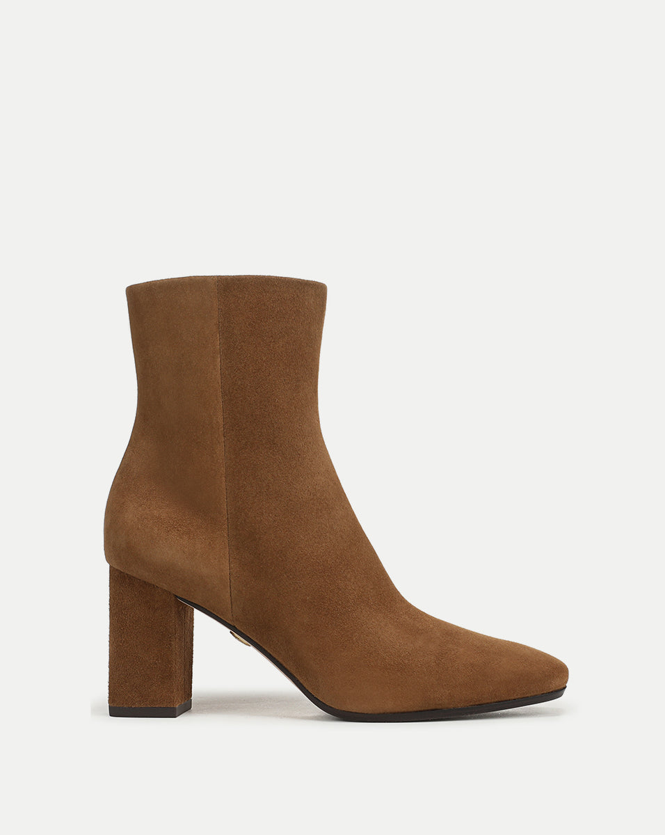 Cera Suede Ankle Boot in Tan Hazelwood | Veronica Beard