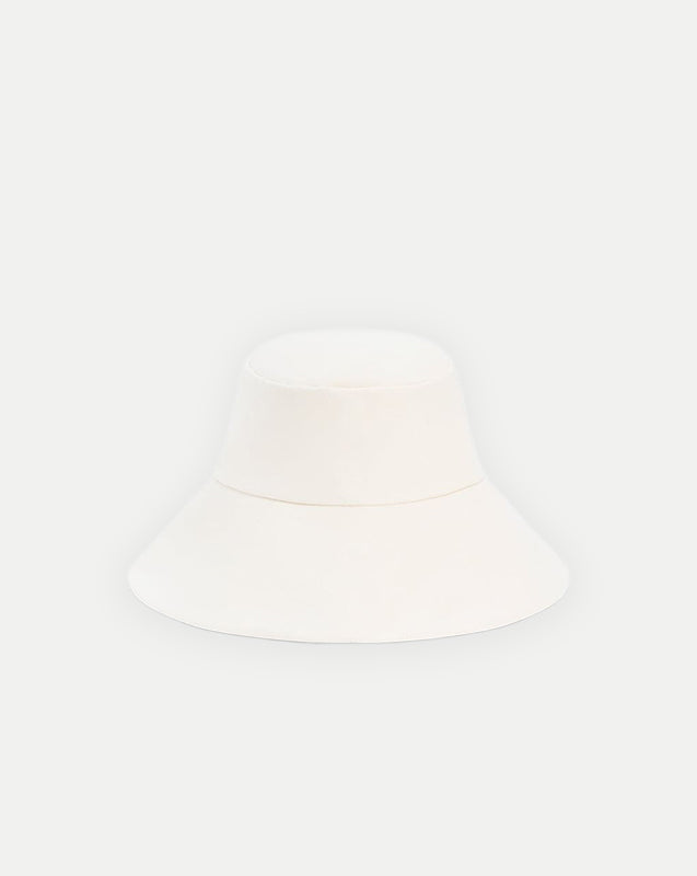 Walker Cotton Bucket Hat in Off-White | Veronica Beard