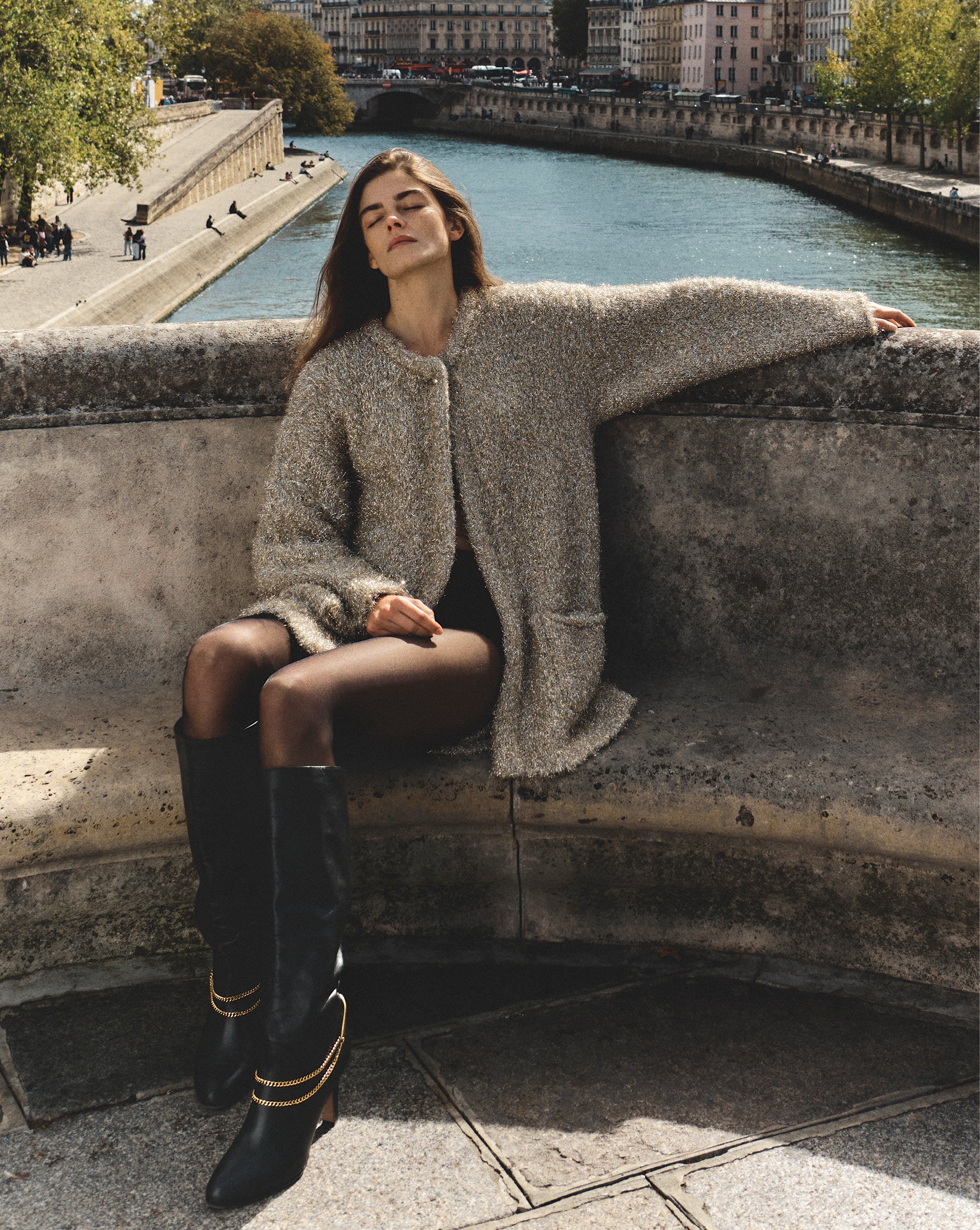 Rozan Metallic Knit Jacket in Gold | Veronica Beard