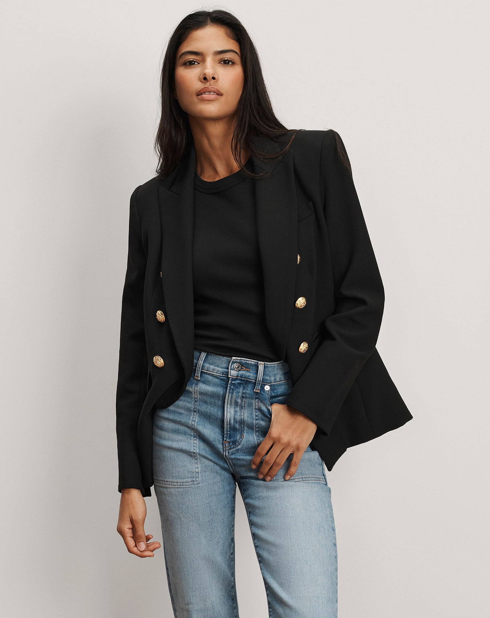 Miller Dickey Jacket in Black/Gold | Veronica Beard