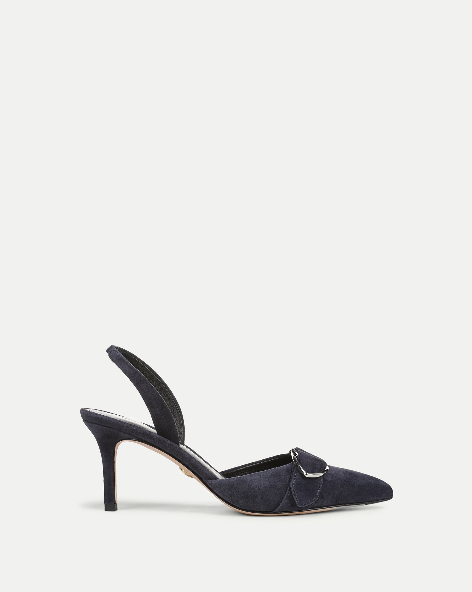 Loralyn Slingback Buckle Heel in Navy | Veronica Beard