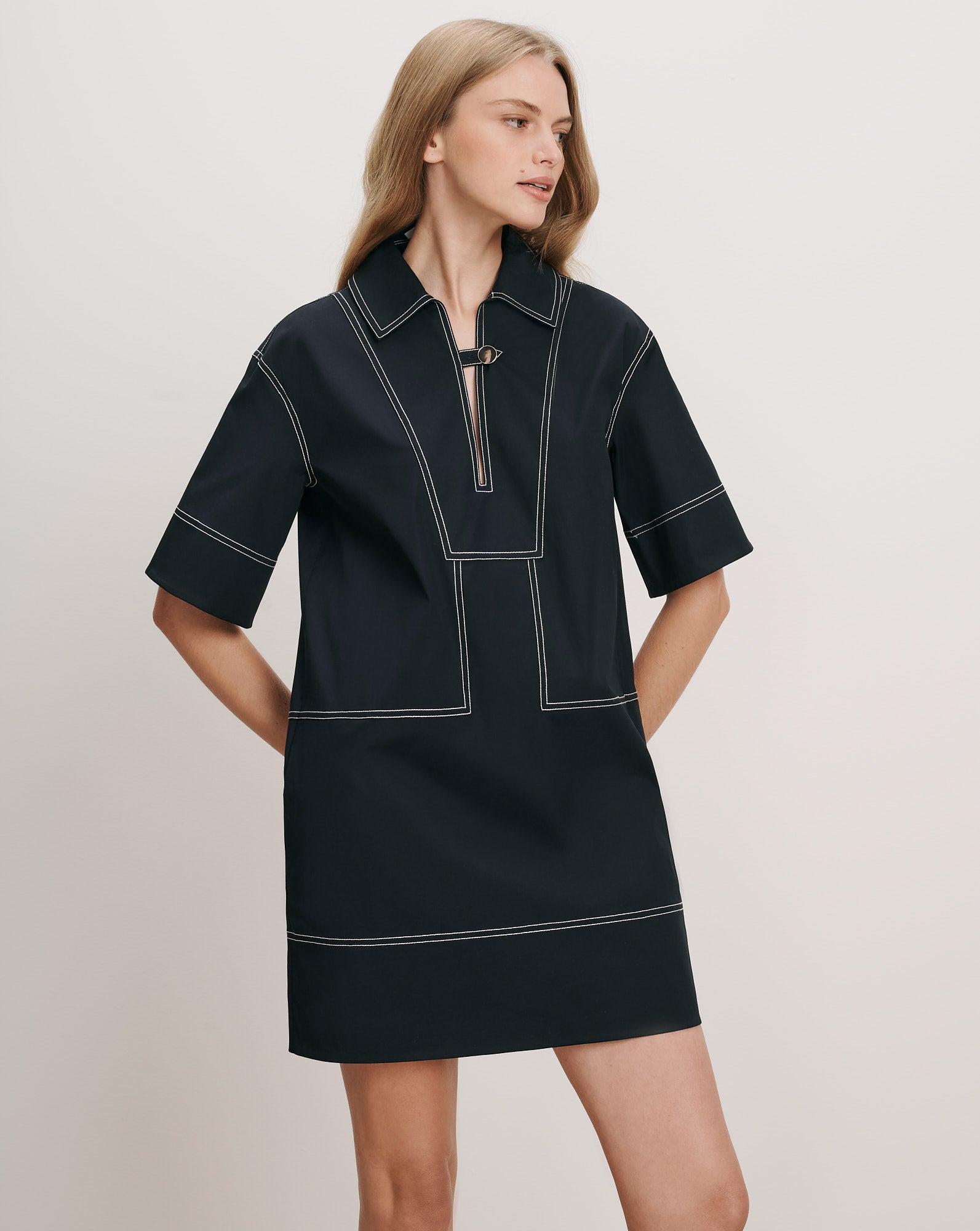 navy cotton mini dress Phelix Mini Dress in Navy
