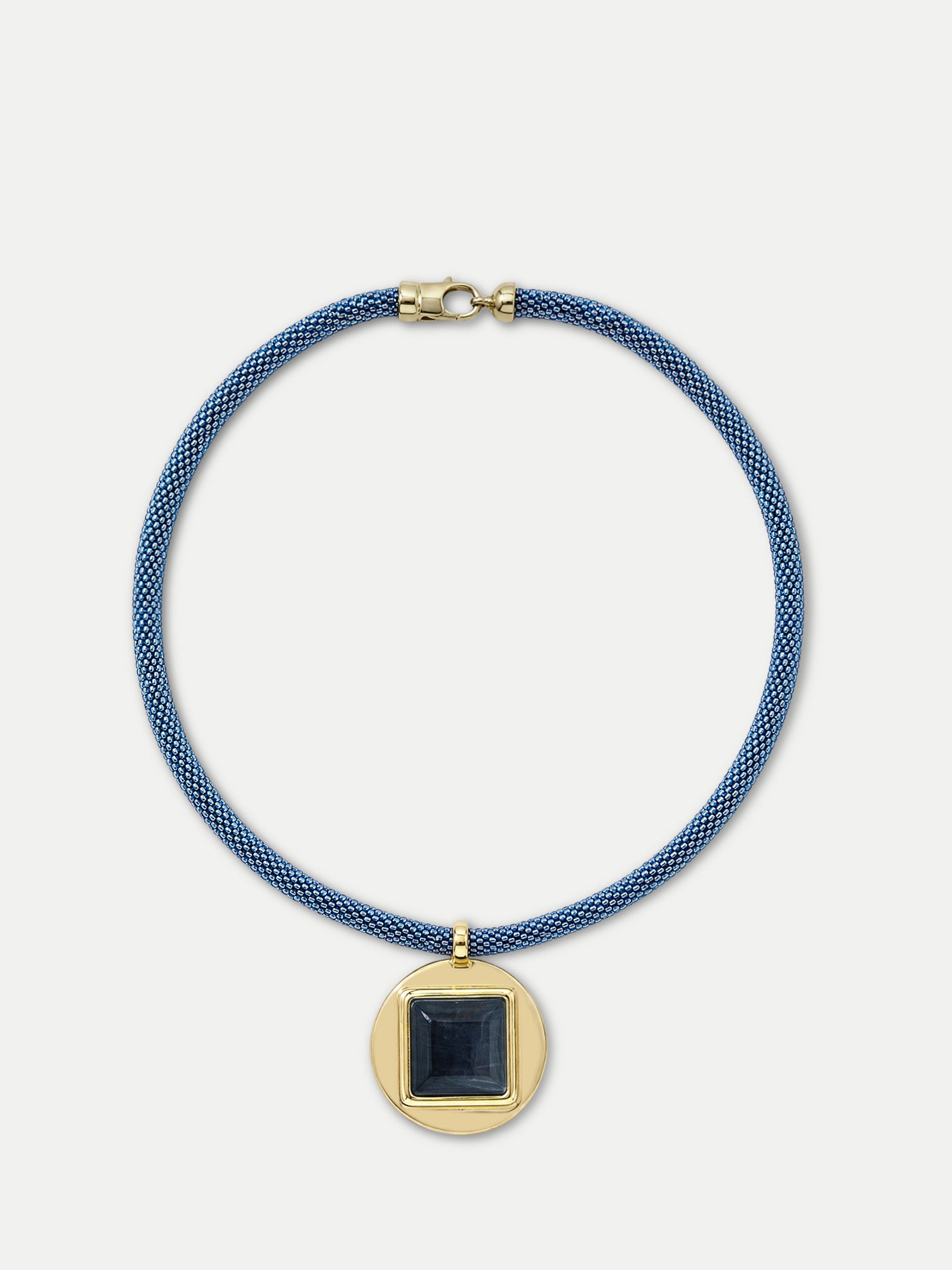 Tiger's Eye Beaded Necklace in Blue | Veronica Beard
