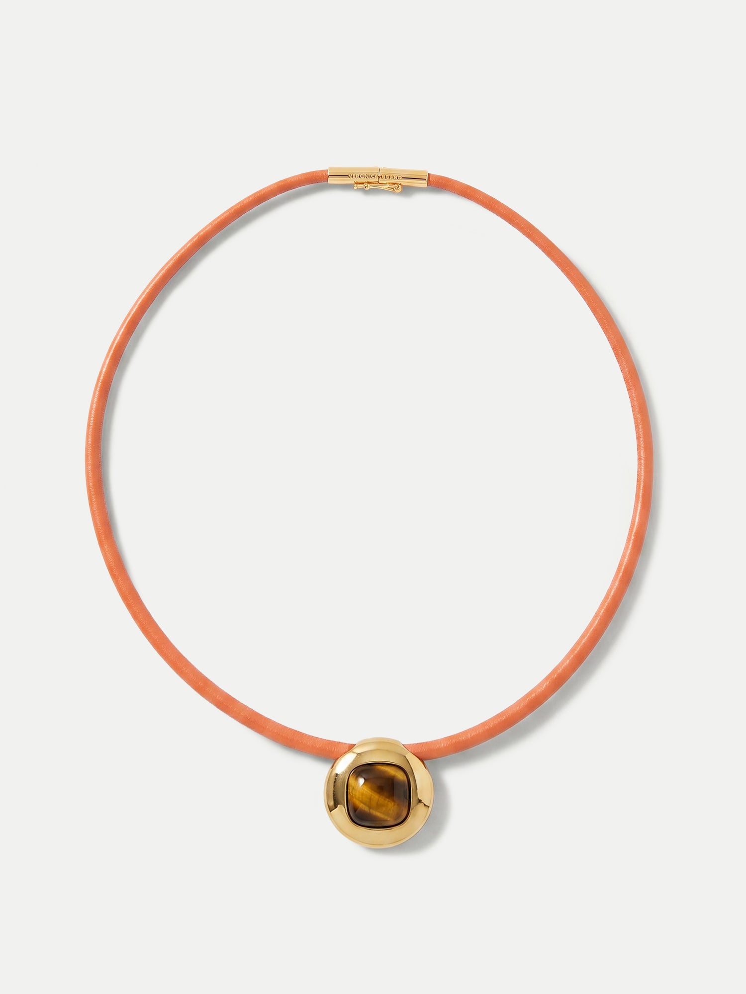 ブレスレット・バングル Erena-42-02 necklace Tiger's Eye Leather Cord Necklace in Brown | Veronica Beard