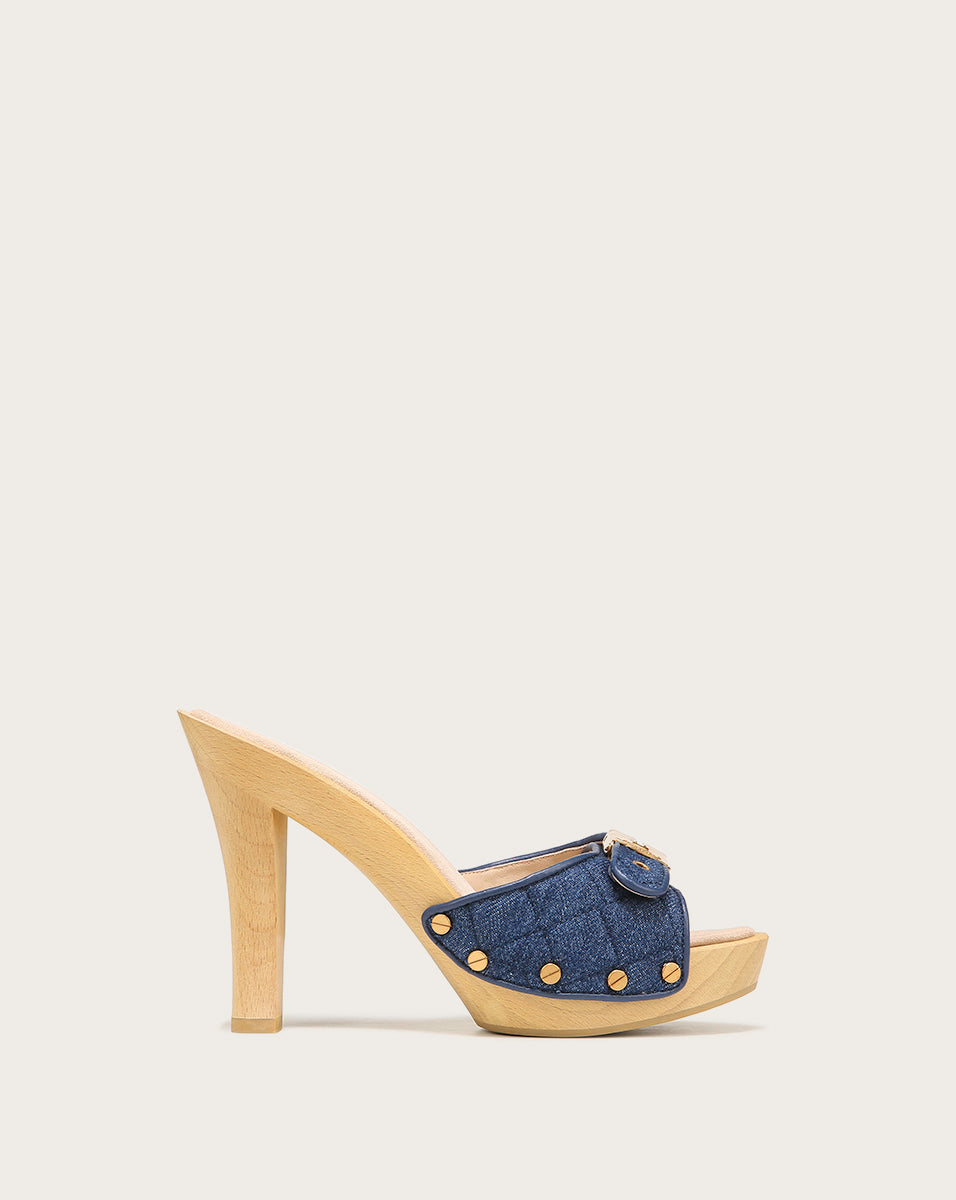 Louis Vuitton Jumbo Denim Flatform Slide Sandals Blue 01
