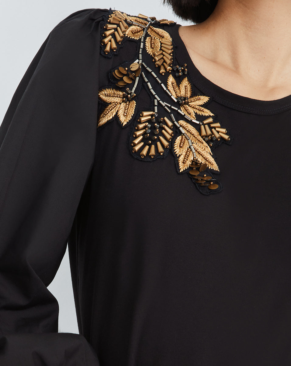 Franchi Embellished Applique Top