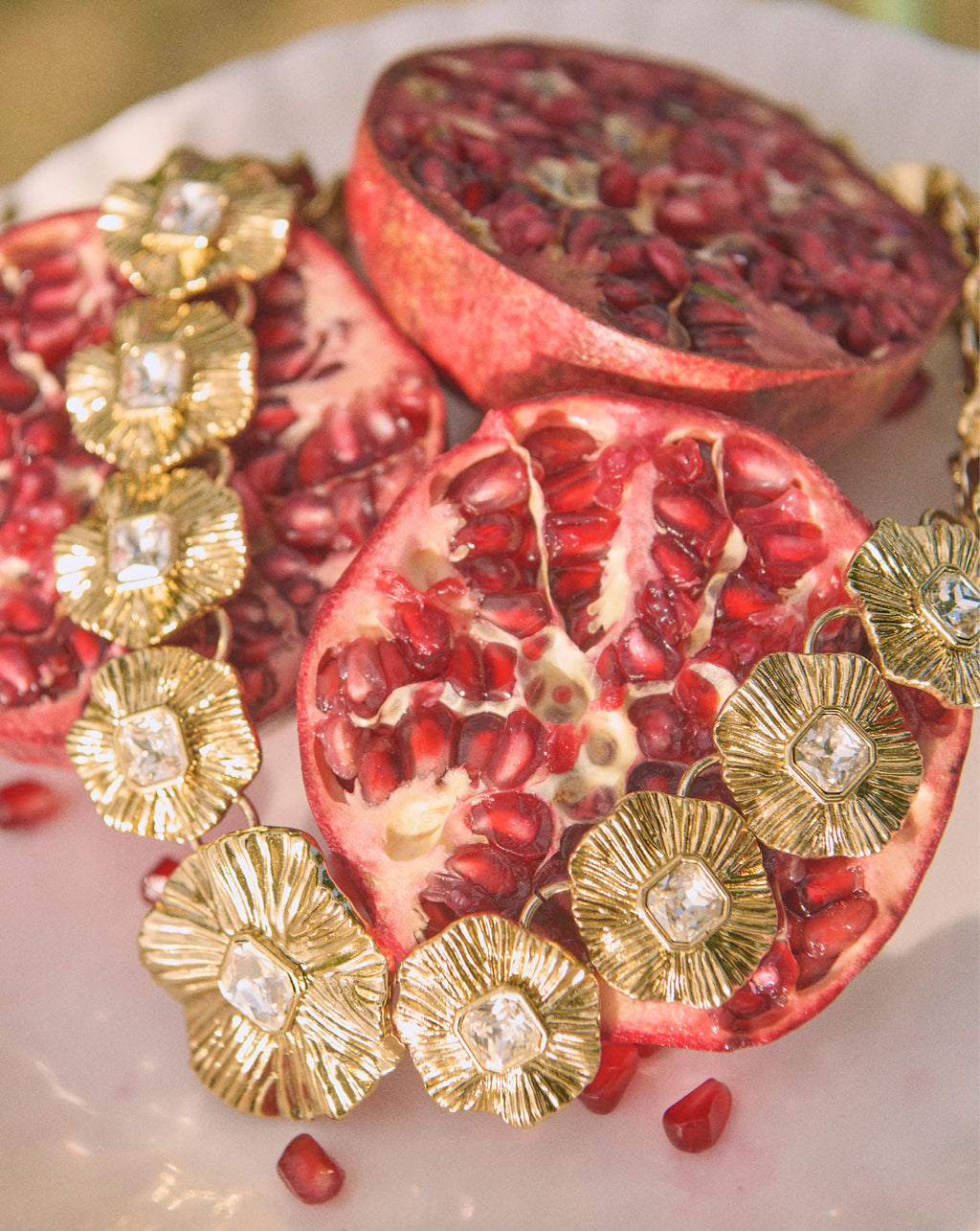 Gold Floral Statement Necklace