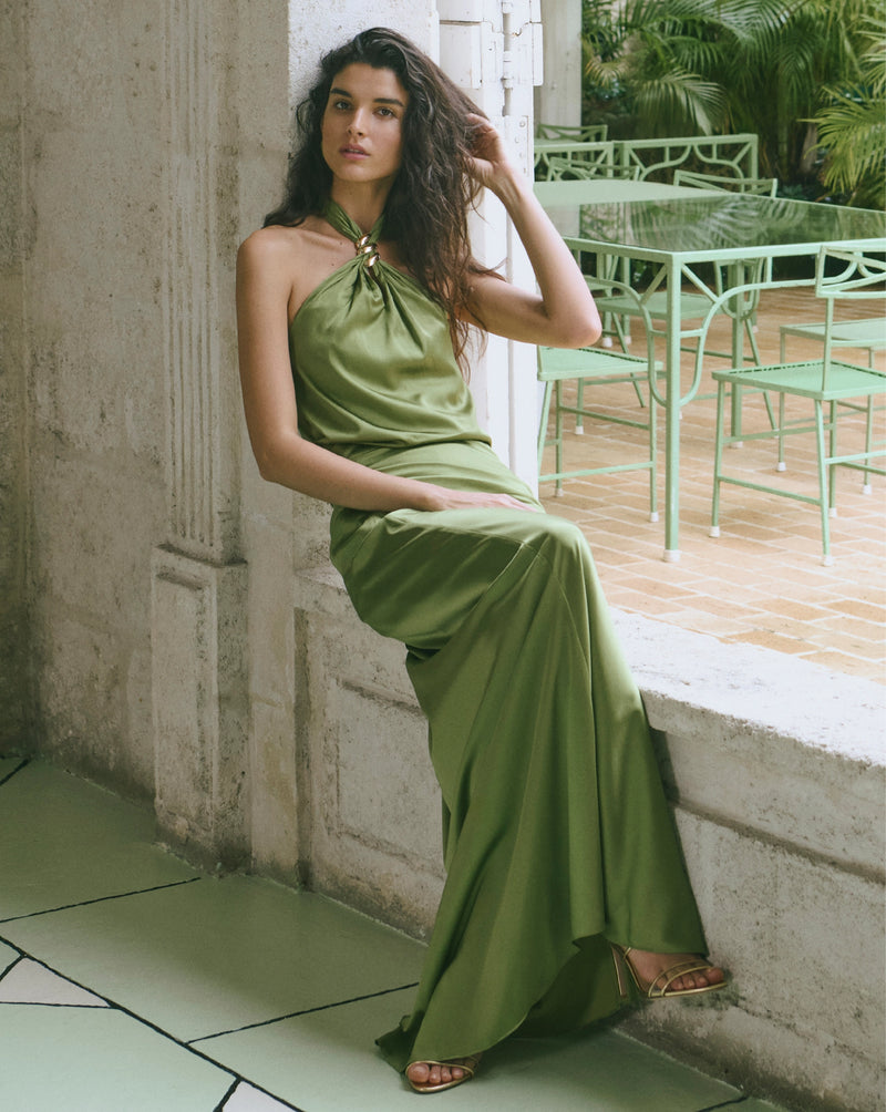 Izaren Halter Maxi Dress