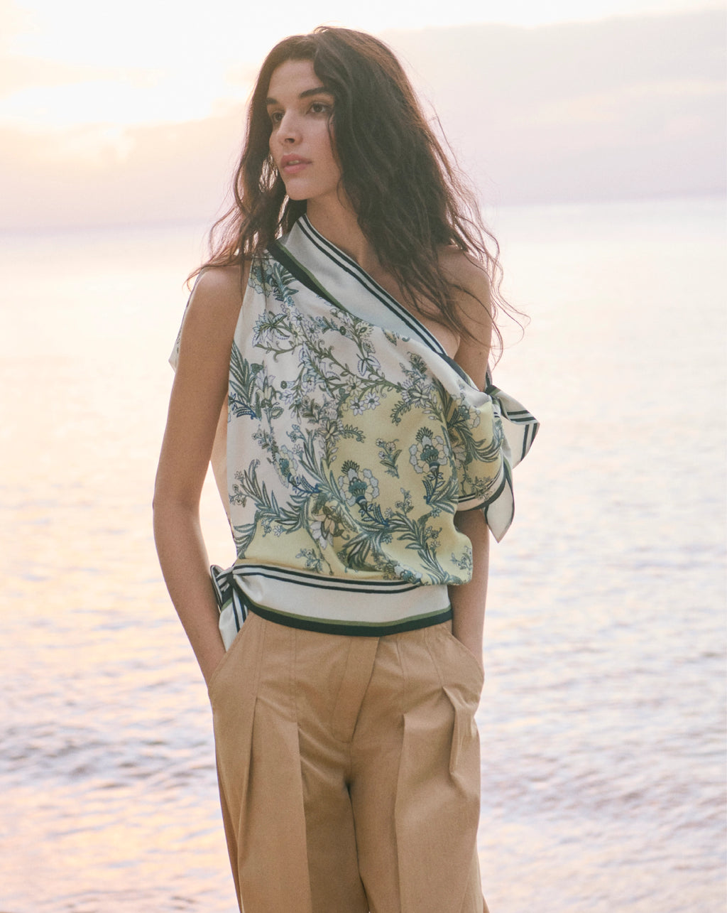 【新品】sheller one shoulder ribbon tops one shoulder ribbon shirt tops – shéller / シェリエ