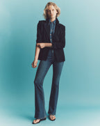 Veronica Beard Beverly Skinny-Flare Jean - Bright Blue