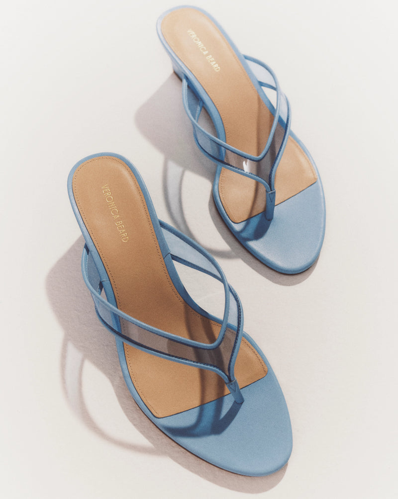 Veronica Beard Clea Jelly Wedge Sandal - Blue Jay