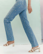 Dylan Embellished Straight-Leg Jean