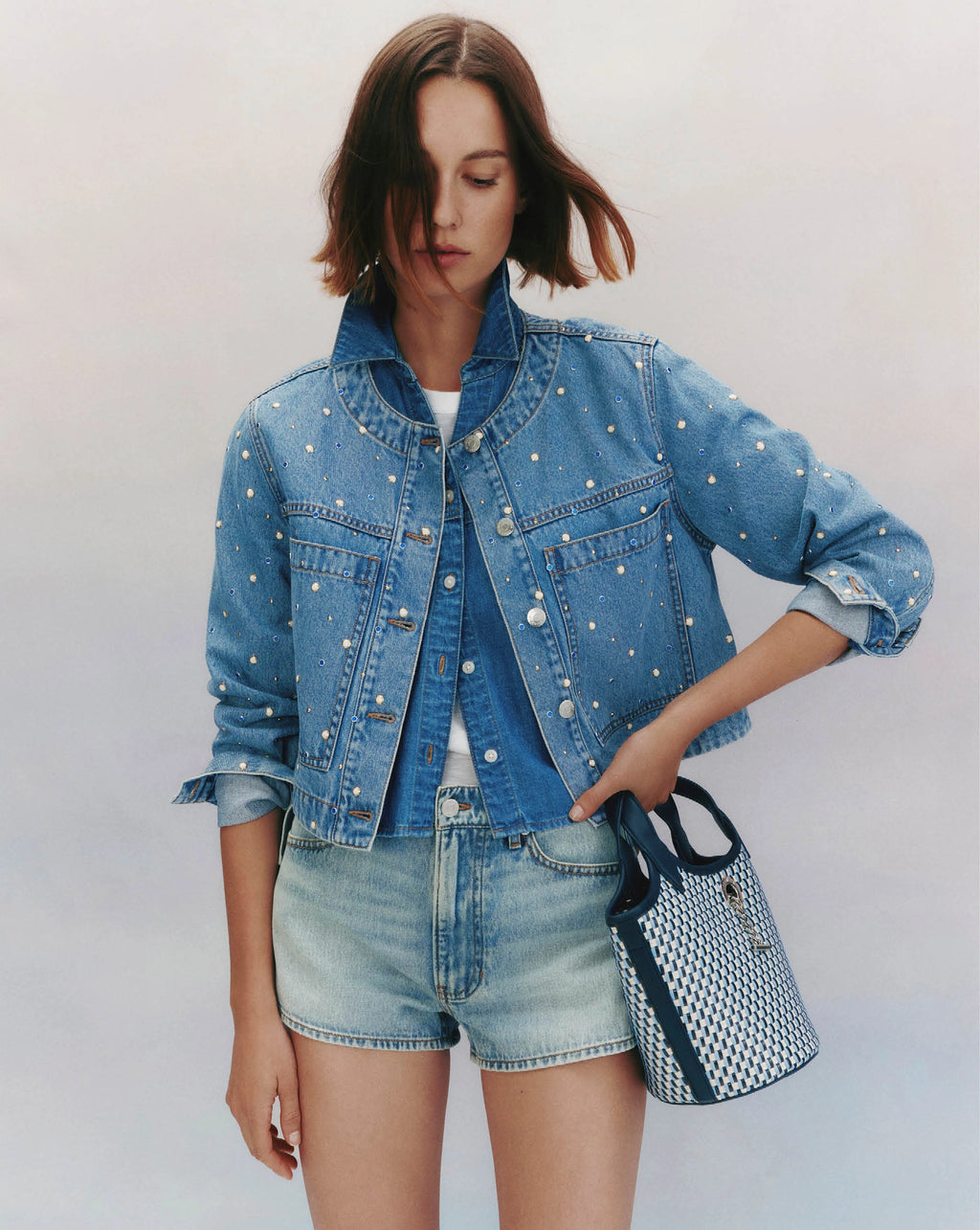 Delaney Short Delaney Denim Short in Light Wash Jaw Drop | Veronica Beard