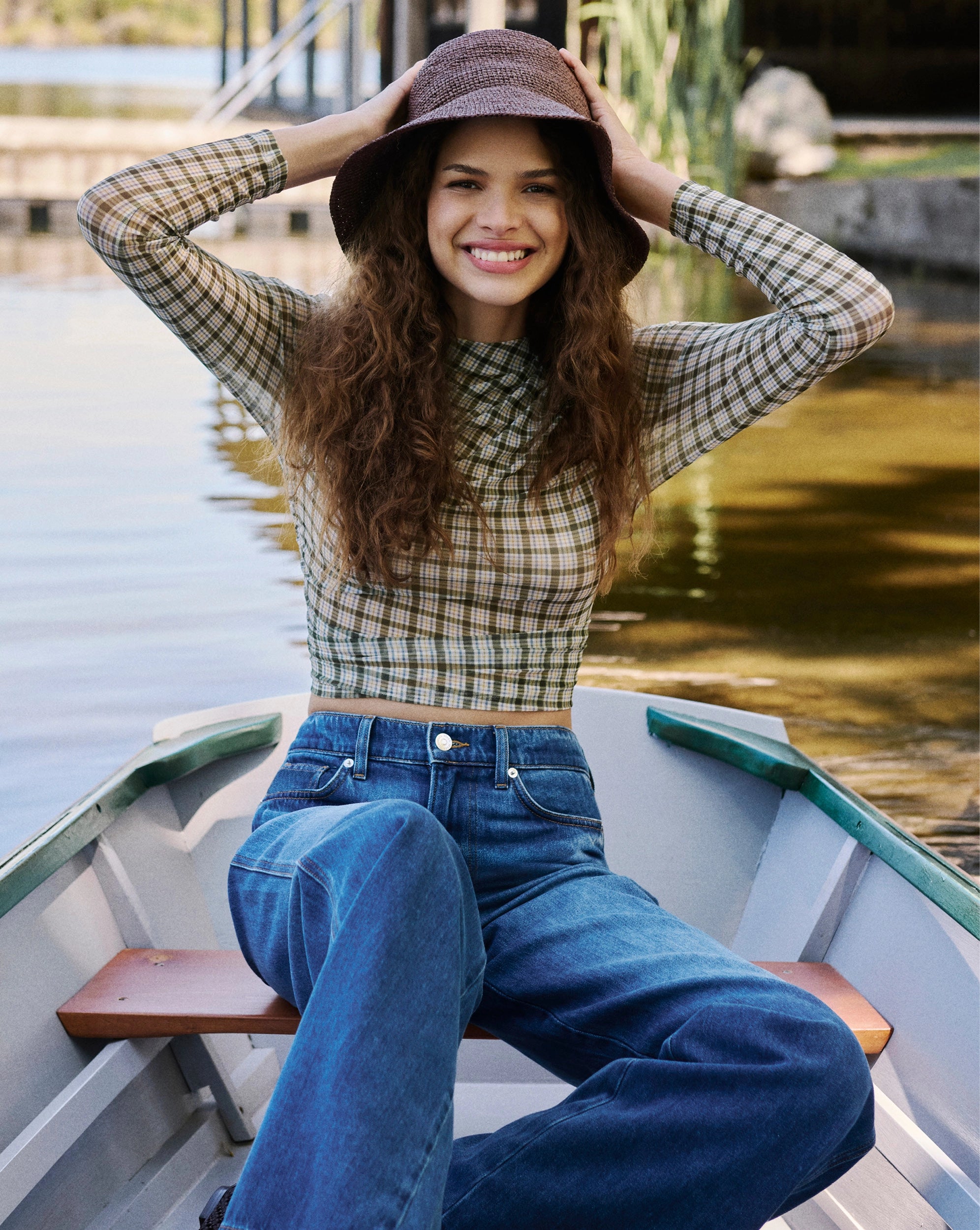 Felix Raffia Bucket Hat in Dark Brown | Veronica Beard