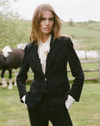 Veronica Beard White silk blouse with pussy bow and cuff buttons.