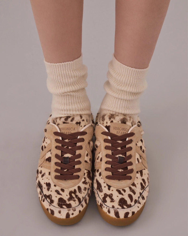 Veronica Beard Natalia Calf Hair Sneaker - Sand/Brown Multi