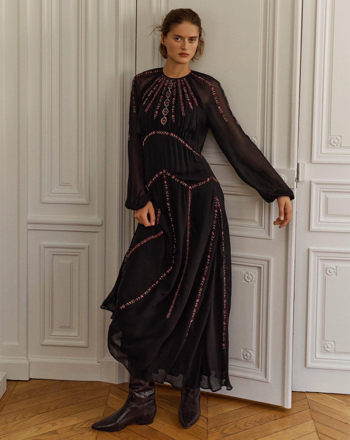Sylvette Embroidered Maxi Dress