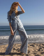 Veronica Beard Taylor Burnout Wide-Leg Jean - Lakeshore