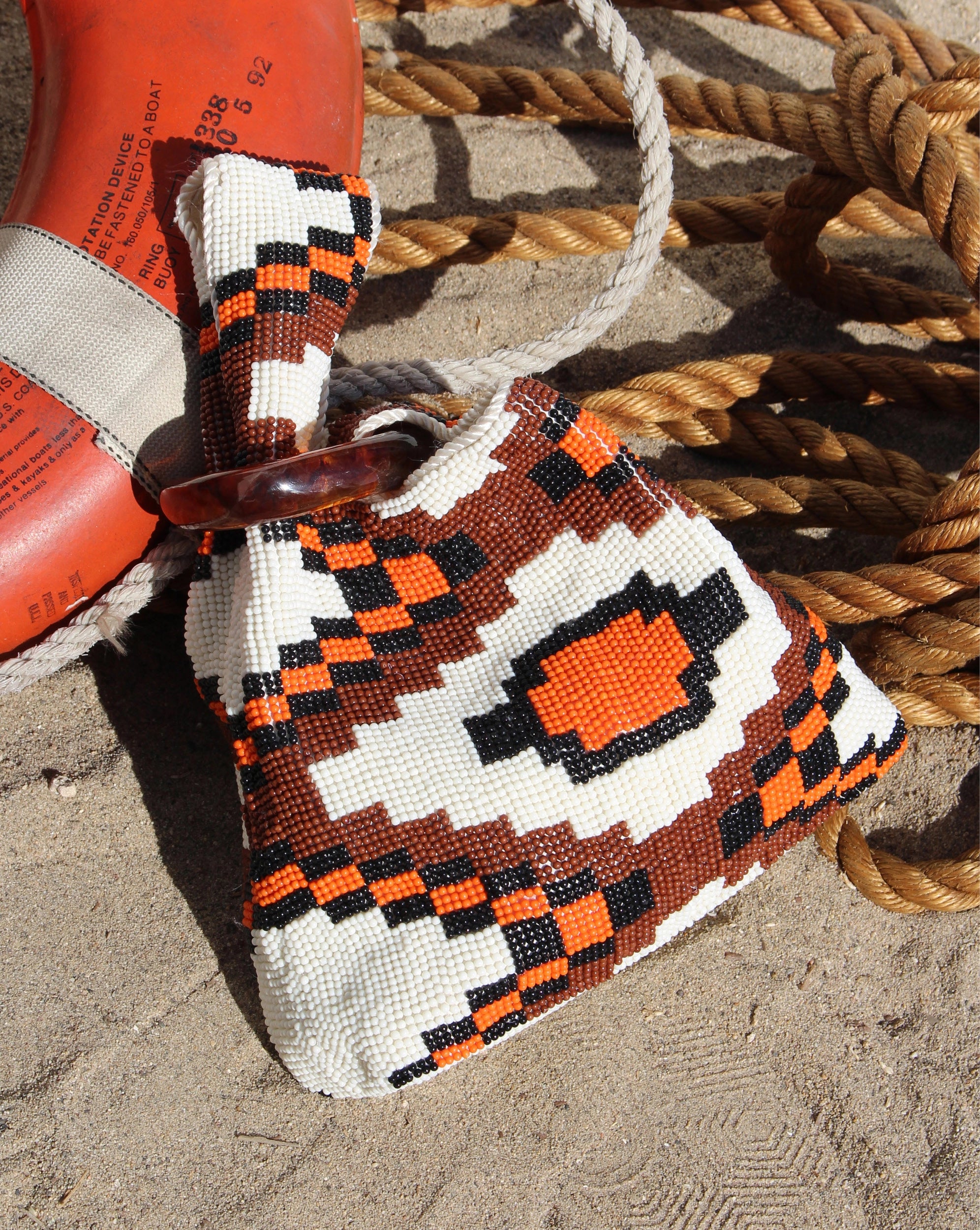 Veronica Beard Beaded Veronica Beard Swing Clutch - Orange Multi