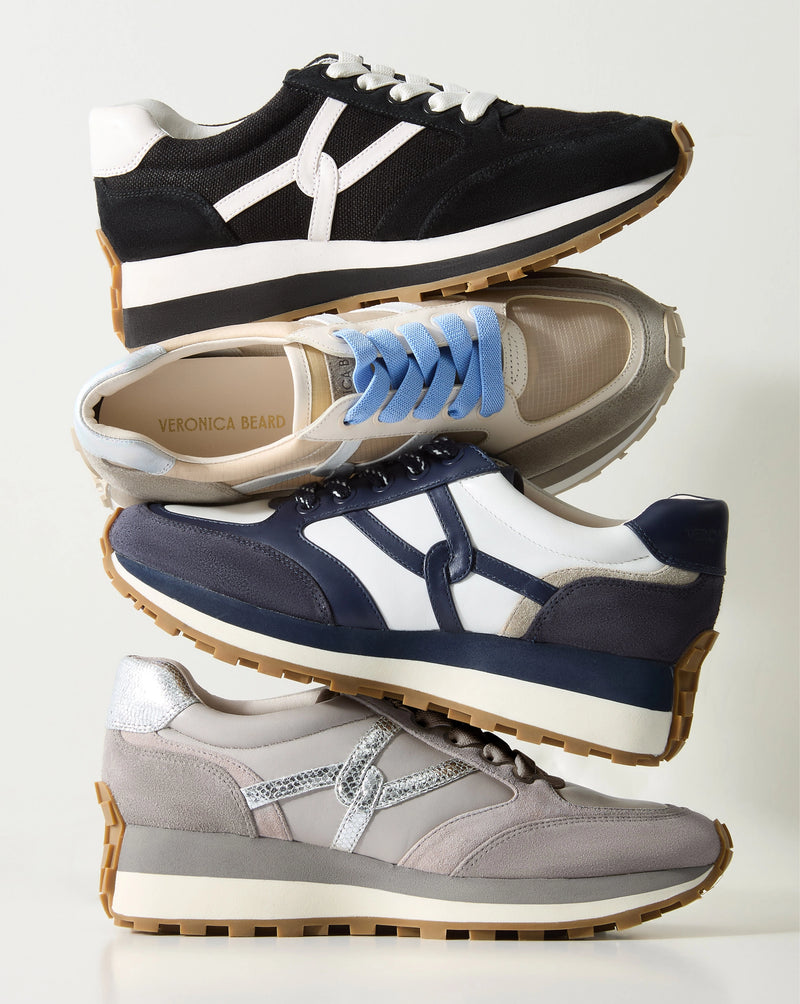 Veronica Beard Valentina Suede Sneaker - Grey Multi