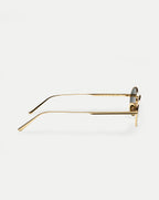 Veronica Beard CC Titan Oval Sunglasses - Gold