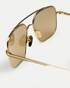 Veronica Beard CC Titan Aviator Sunglasses - Gold