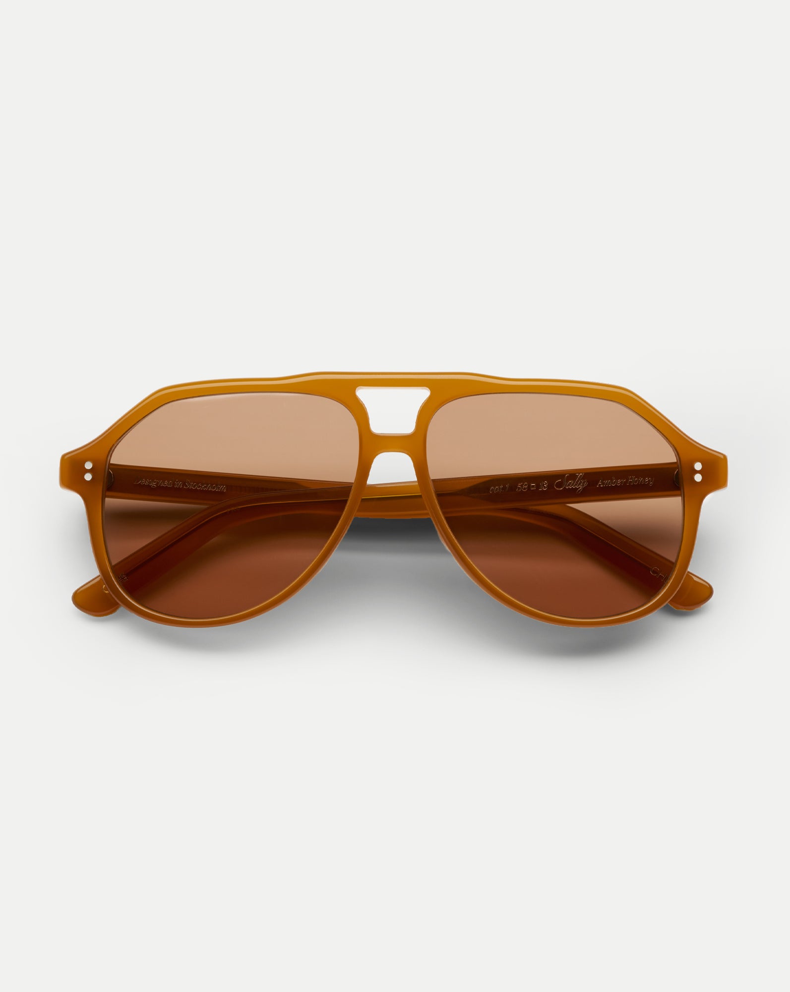 Sally Aviator Sunglasses in Orange/Brown | Veronica Beard
