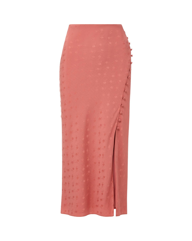 Franconia Silk Jacquard Skirt - Faded Rose - 9