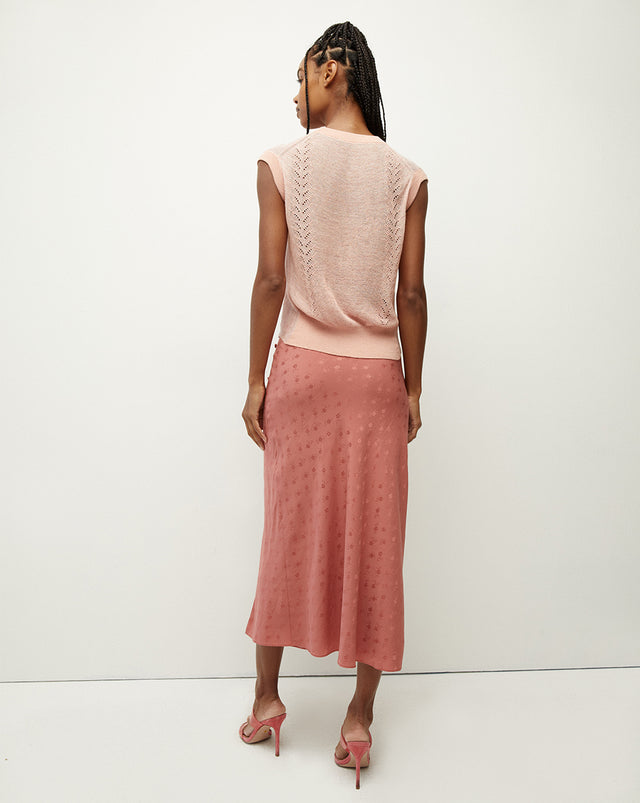 Franconia Silk Jacquard Skirt - Faded Rose - 8