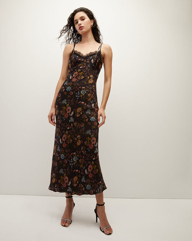 Bixie Floral Stretch-Silk Maxi Dress