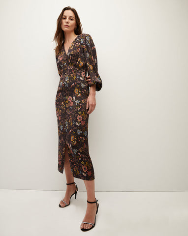 Terina Floral Stretch-Silk Dress