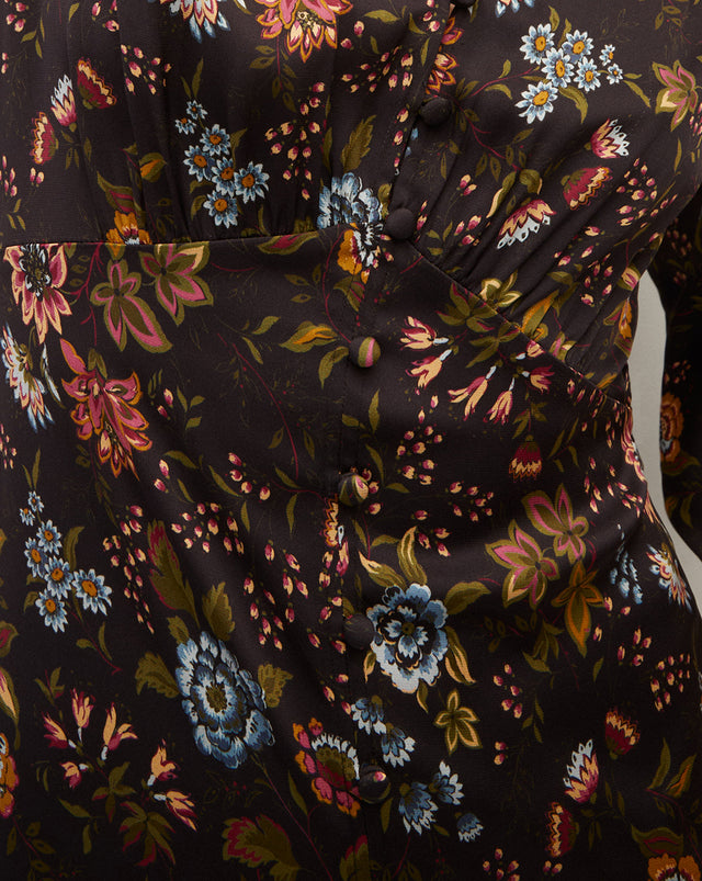 Terina Floral Stretch-Silk Dress | Veronica Beard