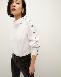 Fauri Asymmetrical Poplin Shirt - White