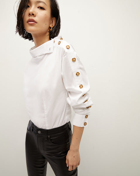 Fauri Asymmetrical Poplin Shirt | Veronica Beard