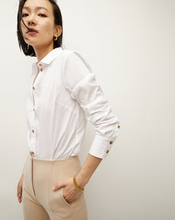 Libby Poplin Button-Down Shirt - White