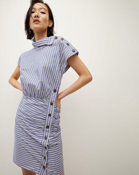 Arabel Asymmetrical Poplin Shirt Dress | Veronica Beard