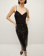 Veronica Beard Ciarlo Lace-Trim Top - Black