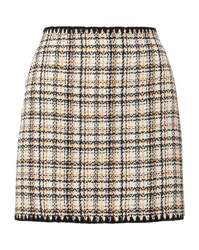Ohemia Crochet-Trim Tweed Miniskirt
