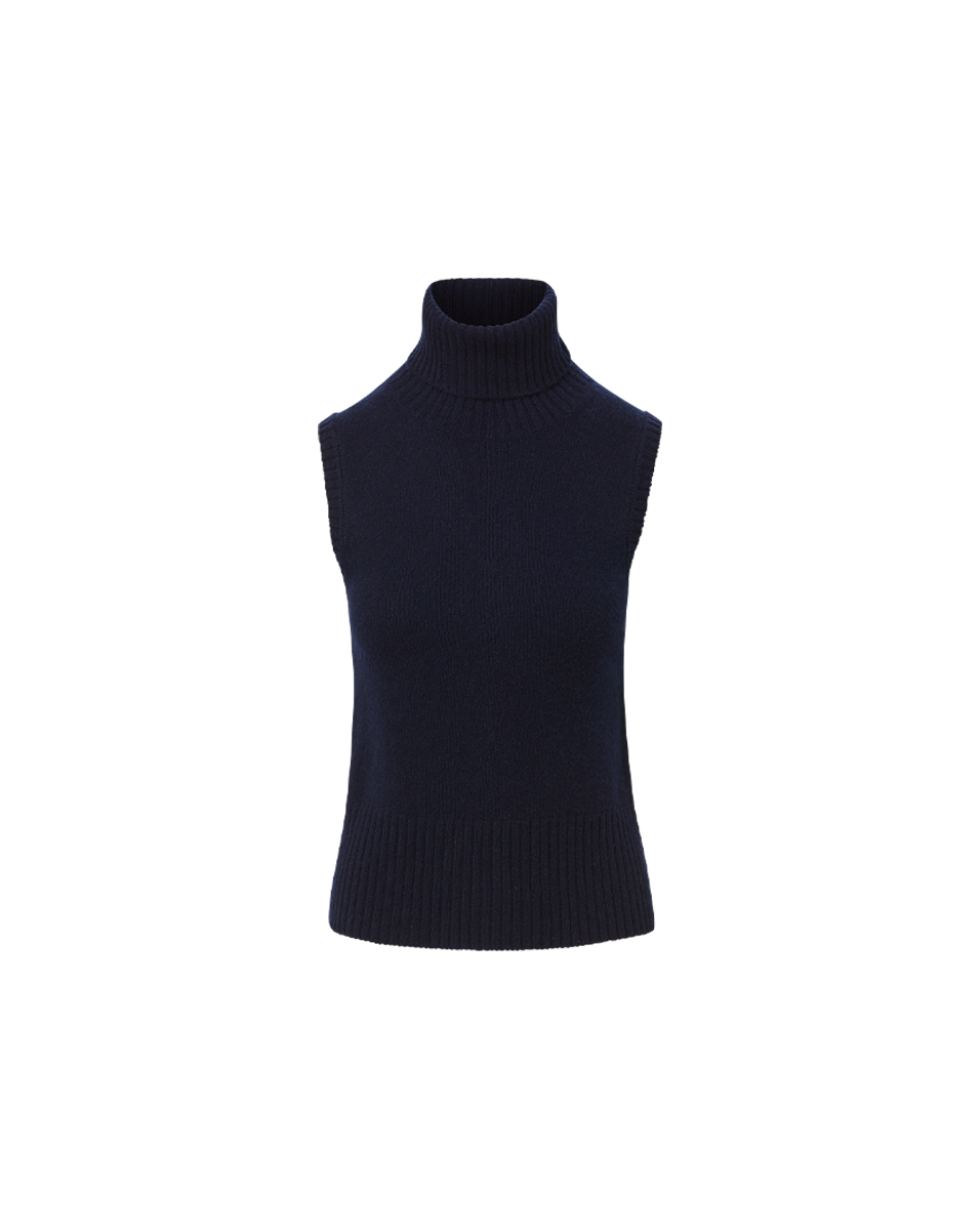 Veronica Beard Mazzy Cashmere Sleeveless Sweater - Navy