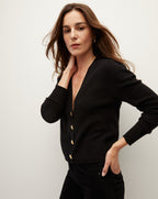Veronica Beard Solene Cashmere Cardigan - Black