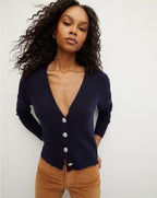 Veronica Beard Solene Cashmere Cardigan - Navy