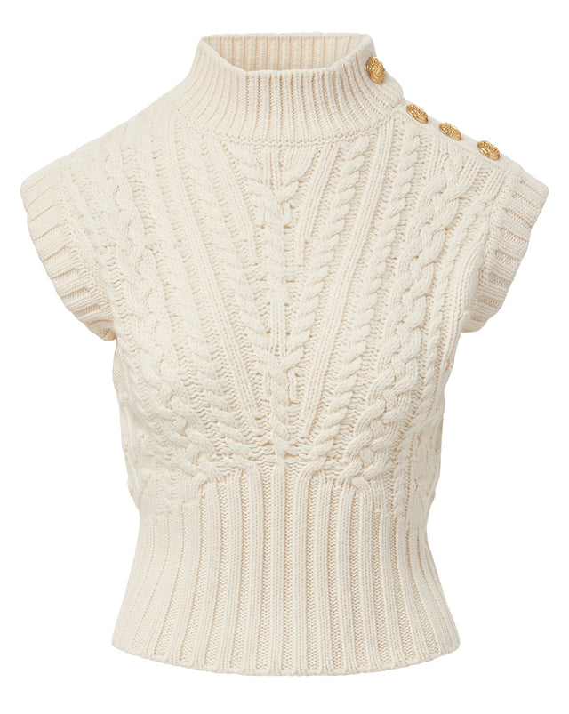 Holton Lambswool Knit Vest - Off-White - 5