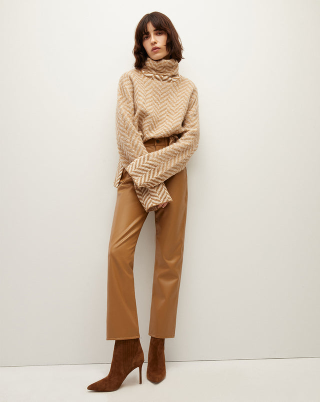 Bolina Herringbone Knit Sweater - Camel - 6