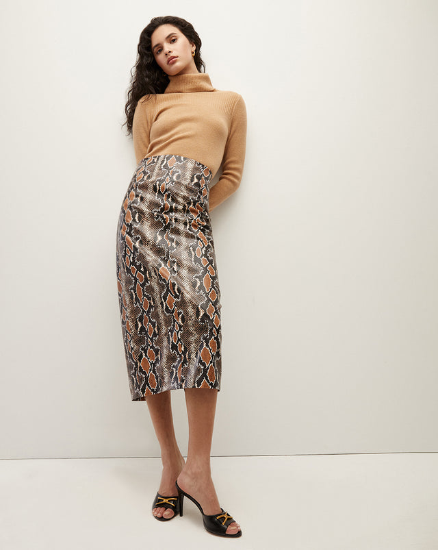 Kaliyah Python Vegan Leather Skirt