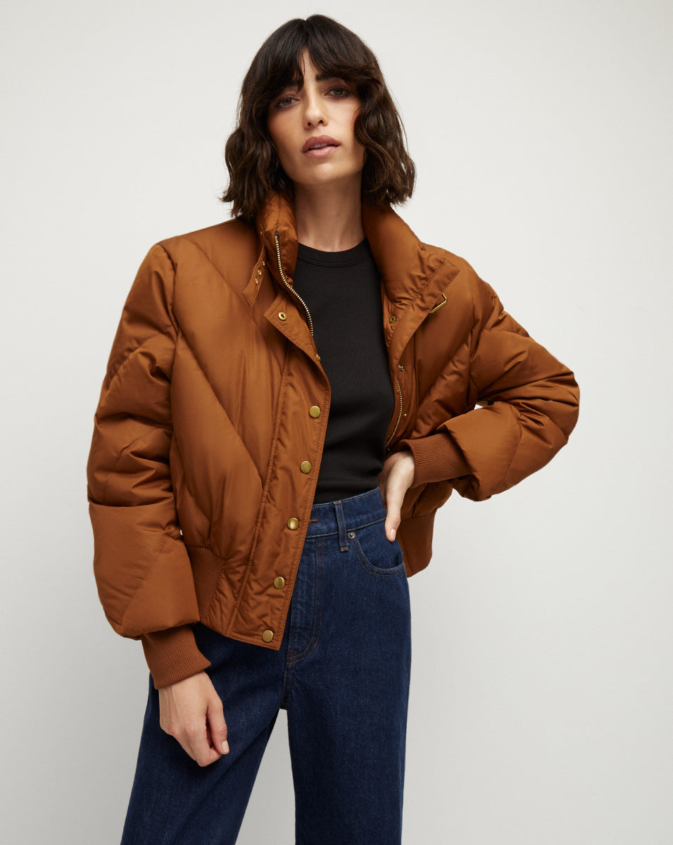 Lennox Faux-Leather Puffer Jacket