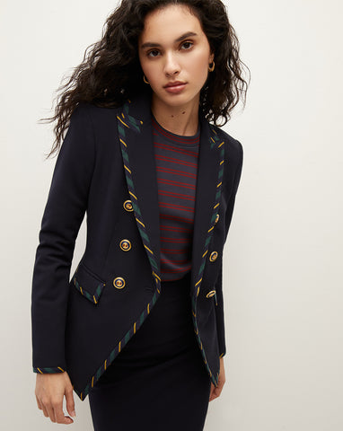 Miller Cotton Twill Striped Dickey Jacket | Veronica Beard