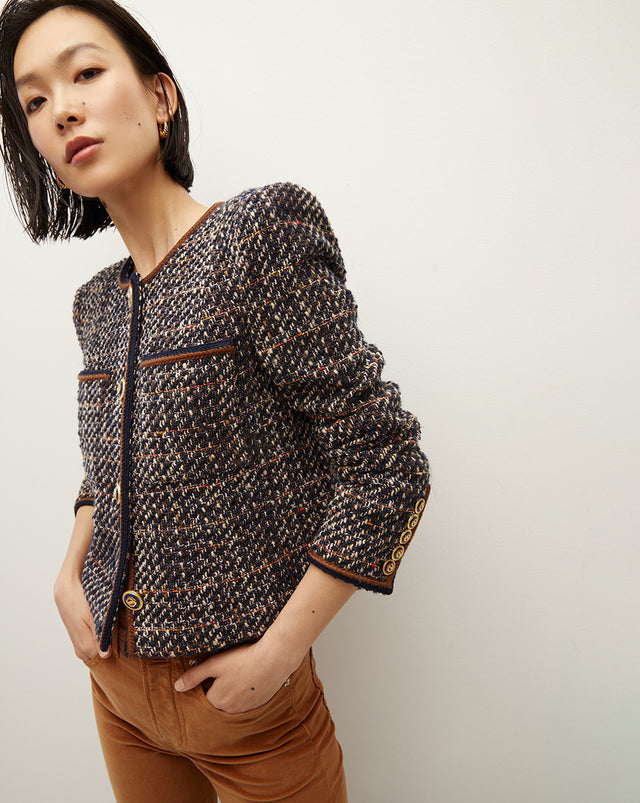 metallic boucle jacket - OFF-66% >Free Delivery