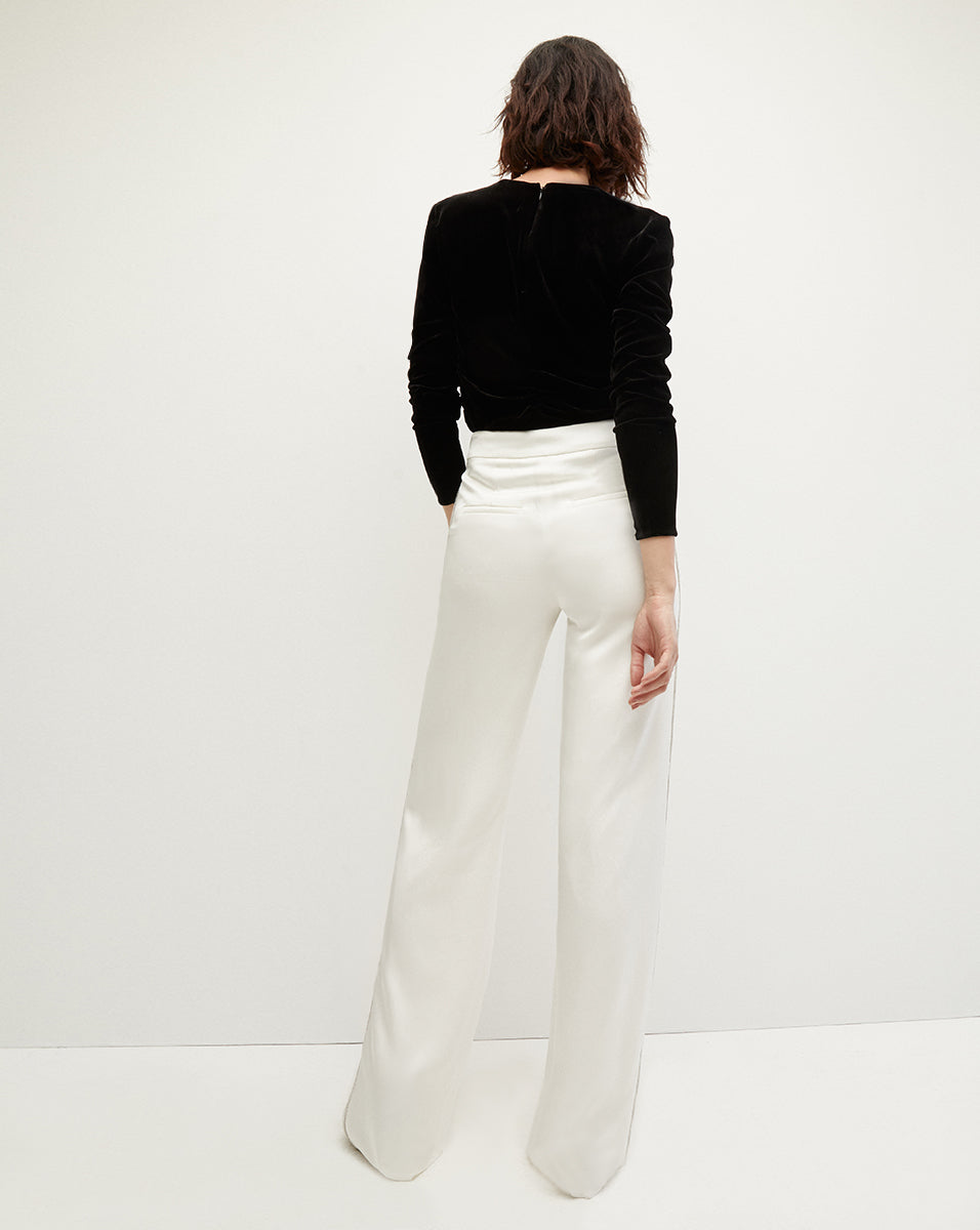 Veronica M Black Velvet Palazzo Leg Pants